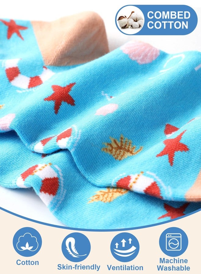 Cozypower 10 Pairs Funny Ankle Socks for Women Flamingo Beach Low Cut Cotton Mini Crew Sock for Animal Lover Christmas Gifts(Beach) - Image 3